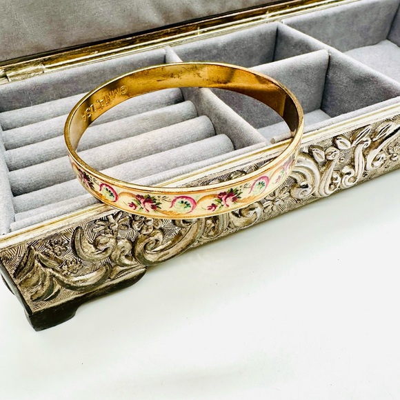 Vintage Floral Enamel Bangle - Picture 9 of 10